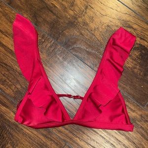 Red Ruffle Bikini top